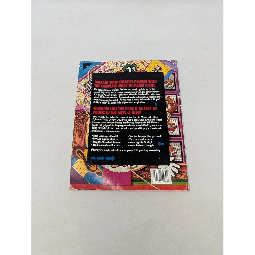 Nintendo Mario Paint Players Guide 1993 SNES Strategy Book 124 Pages